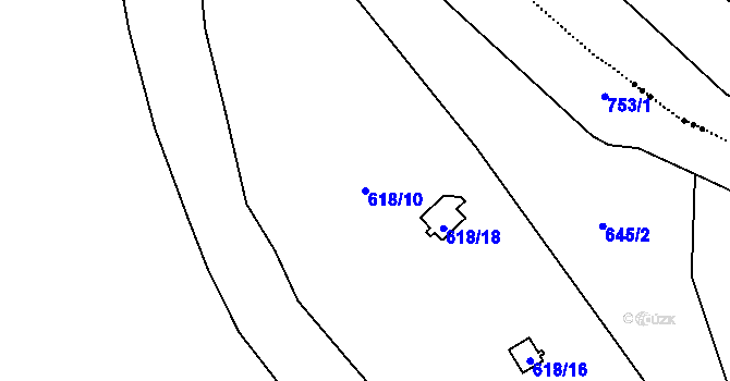 Parcela st. 618/10 v KÚ Dukovany, Katastrální mapa