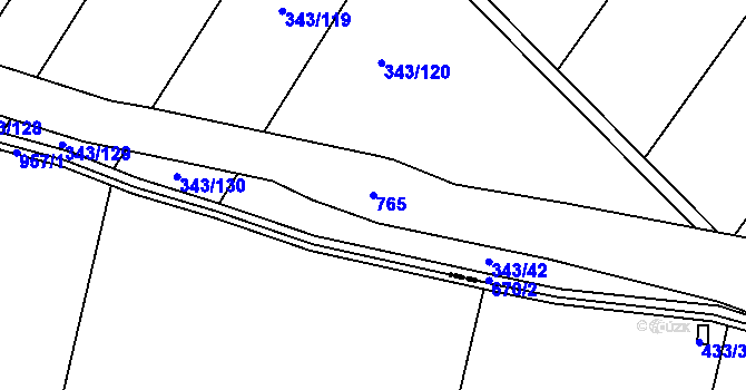 Parcela st. 765 v KÚ Dukovany, Katastrální mapa