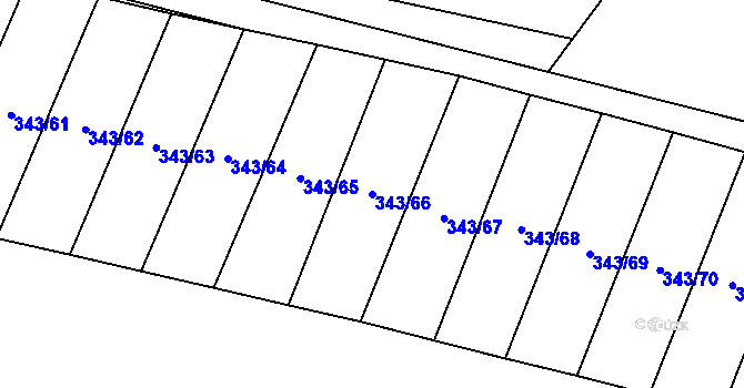 Parcela st. 343/66 v KÚ Dukovany, Katastrální mapa