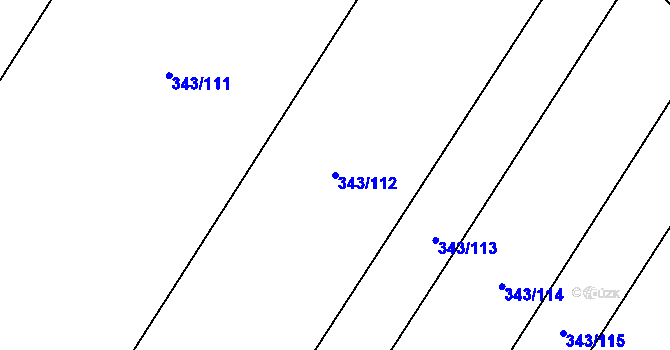 Parcela st. 343/112 v KÚ Dukovany, Katastrální mapa