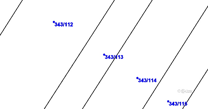 Parcela st. 343/113 v KÚ Dukovany, Katastrální mapa