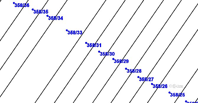 Parcela st. 358/30 v KÚ Dukovany, Katastrální mapa