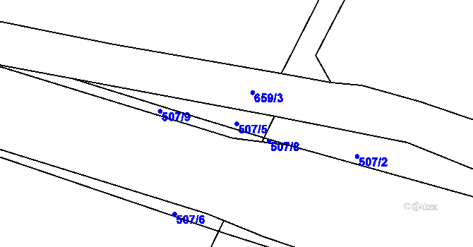 Parcela st. 507/5 v KÚ Dukovany, Katastrální mapa
