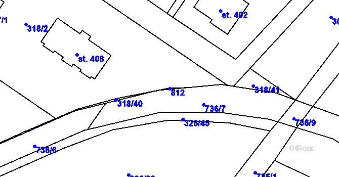 Parcela st. 812 v KÚ Dukovany, Katastrální mapa