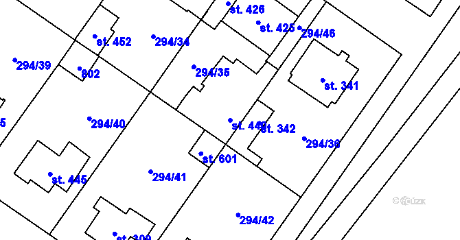 Parcela st. 440 v KÚ Dukovany, Katastrální mapa
