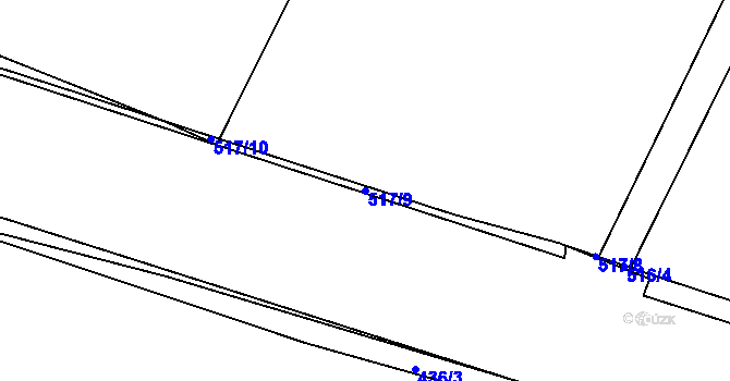 Parcela st. 517/9 v KÚ Dukovany, Katastrální mapa