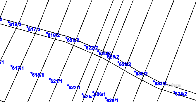 Parcela st. 625/2 v KÚ Dunajovice, Katastrální mapa