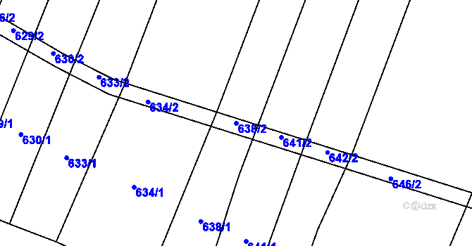 Parcela st. 638/2 v KÚ Dunajovice, Katastrální mapa