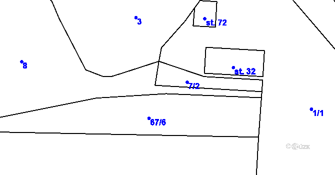 Parcela st. 7 v KÚ Dunovice, Katastrální mapa