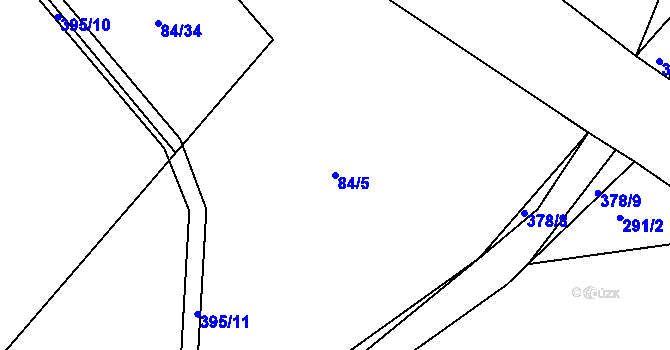 Parcela st. 84/5 v KÚ Dunovice, Katastrální mapa
