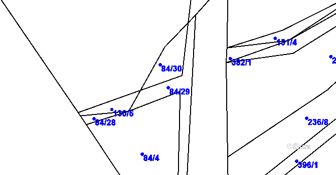 Parcela st. 84/29 v KÚ Dunovice, Katastrální mapa