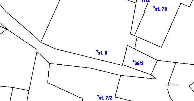 Parcela st. 6 v KÚ Dušejov, Katastrální mapa