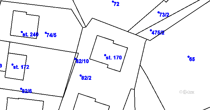 Parcela st. 170 v KÚ Dušejov, Katastrální mapa