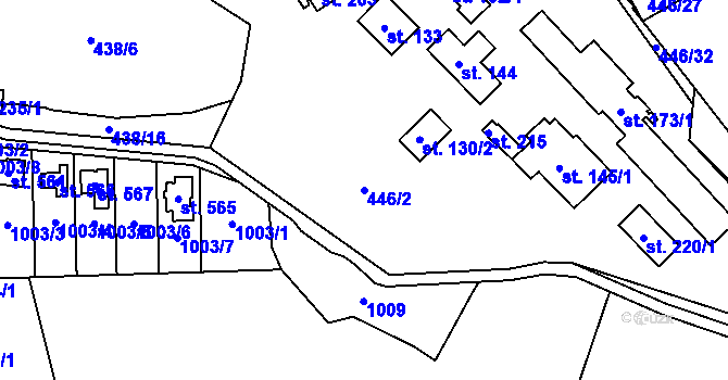 Parcela st. 446/2 v KÚ Dušejov, Katastrální mapa
