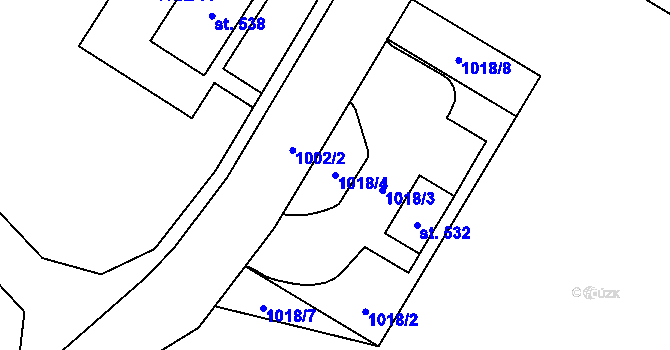 Parcela st. 1018/4 v KÚ Dušejov, Katastrální mapa