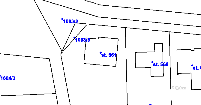 Parcela st. 561 v KÚ Dušejov, Katastrální mapa