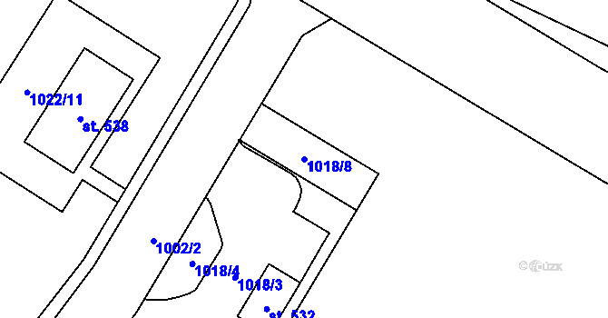 Parcela st. 1018/8 v KÚ Dušejov, Katastrální mapa
