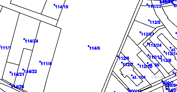 Parcela st. 114/6 v KÚ Dušníky, Katastrální mapa