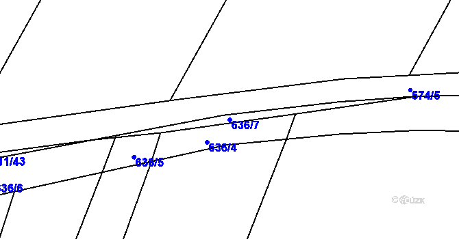Parcela st. 636/7 v KÚ Dušníky, Katastrální mapa