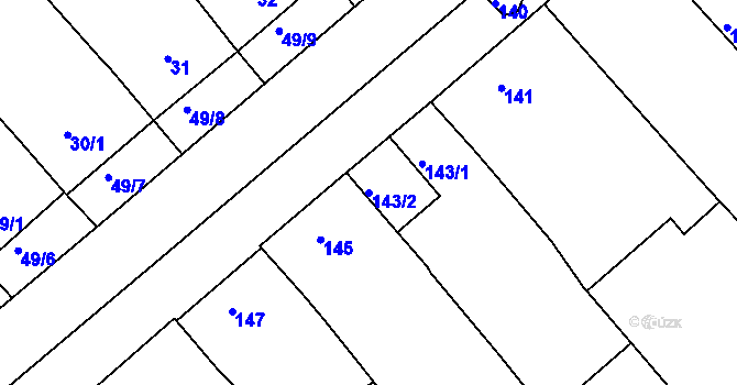Parcela st. 143/2 v KÚ Dvorska, Katastrální mapa