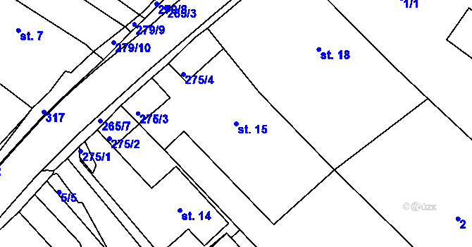 Parcela st. 15 v KÚ Dvořisko, Katastrální mapa