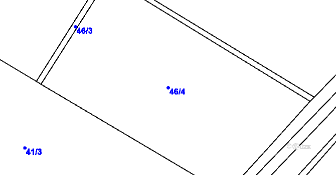 Parcela st. 46/4 v KÚ Dvořisko, Katastrální mapa