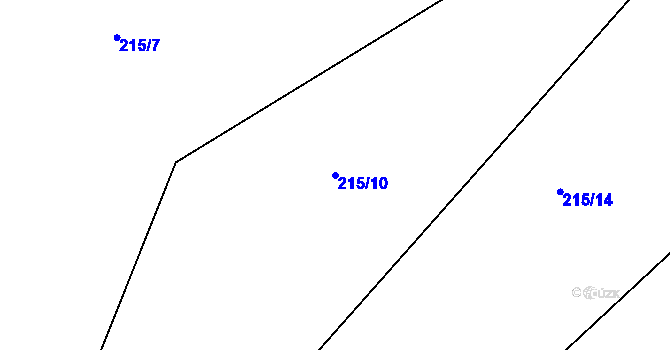 Parcela st. 215/10 v KÚ Dvořisko, Katastrální mapa