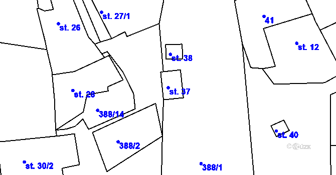 Parcela st. 37 v KÚ Nořín, Katastrální mapa