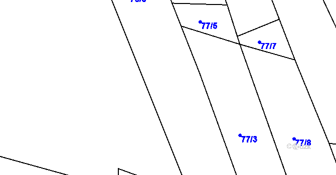 Parcela st. 77/2 v KÚ Nořín, Katastrální mapa