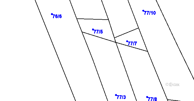 Parcela st. 77/4 v KÚ Nořín, Katastrální mapa