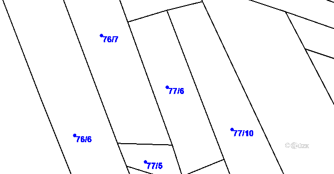 Parcela st. 77/6 v KÚ Nořín, Katastrální mapa