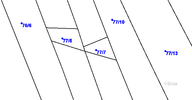 Parcela st. 77/7 v KÚ Nořín, Katastrální mapa