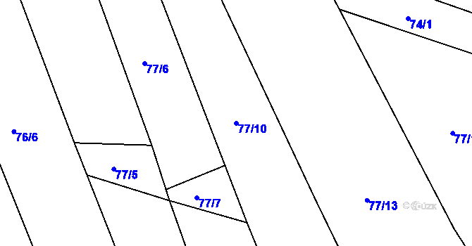 Parcela st. 77/10 v KÚ Nořín, Katastrální mapa