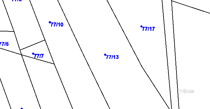 Parcela st. 77/13 v KÚ Nořín, Katastrální mapa