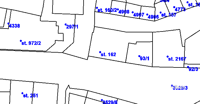 Parcela st. 162 v KÚ Dvůr Králové nad Labem, Katastrální mapa