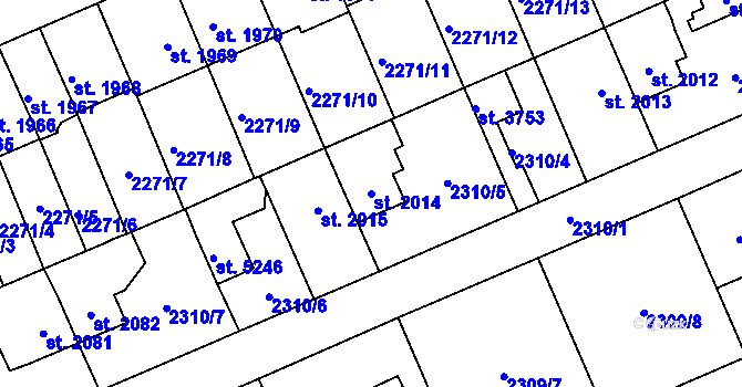 Parcela st. 2014 v KÚ Dvůr Králové nad Labem, Katastrální mapa