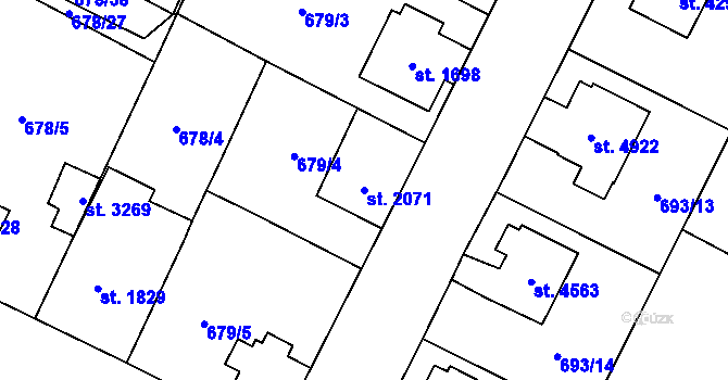 Parcela st. 2071 v KÚ Dvůr Králové nad Labem, Katastrální mapa