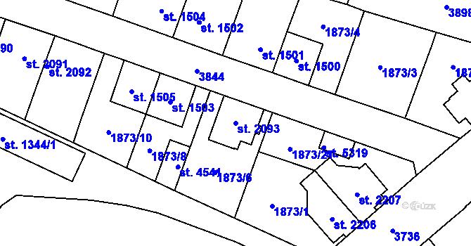 Parcela st. 2093 v KÚ Dvůr Králové nad Labem, Katastrální mapa
