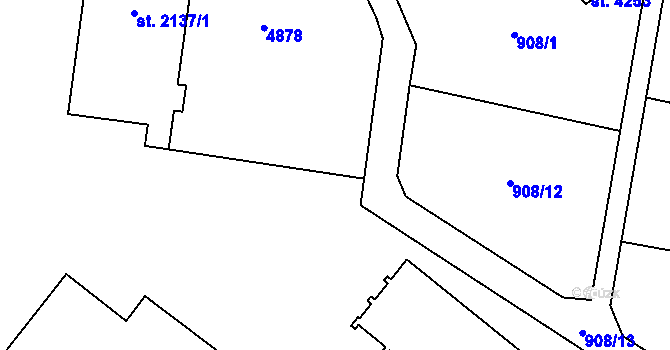 Parcela st. 2139 v KÚ Dvůr Králové nad Labem, Katastrální mapa