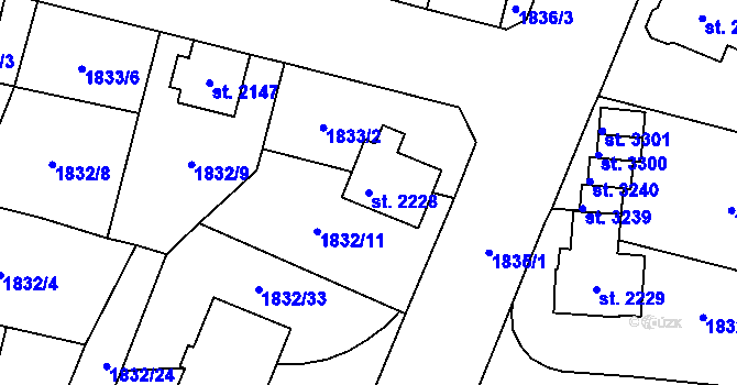Parcela st. 2228 v KÚ Dvůr Králové nad Labem, Katastrální mapa