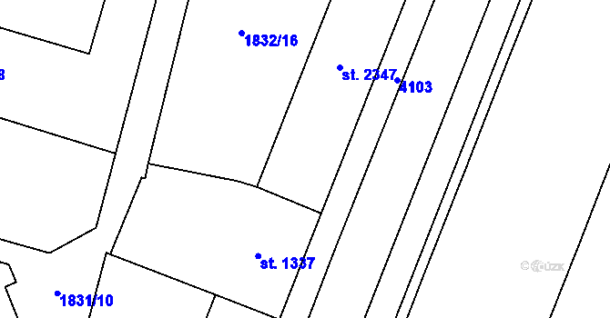 Parcela st. 2348 v KÚ Dvůr Králové nad Labem, Katastrální mapa