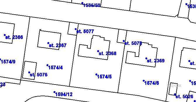 Parcela st. 2368 v KÚ Dvůr Králové nad Labem, Katastrální mapa