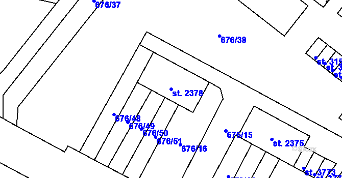 Parcela st. 2378 v KÚ Dvůr Králové nad Labem, Katastrální mapa