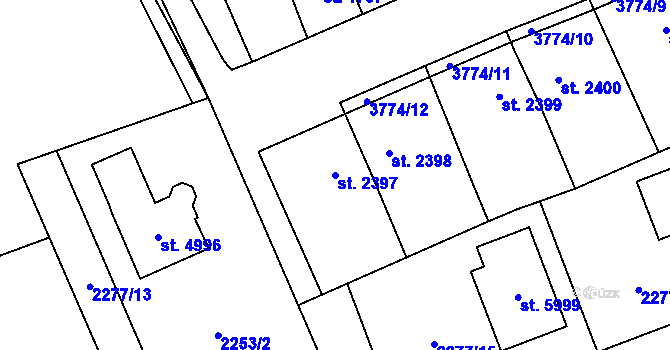 Parcela st. 2397 v KÚ Dvůr Králové nad Labem, Katastrální mapa