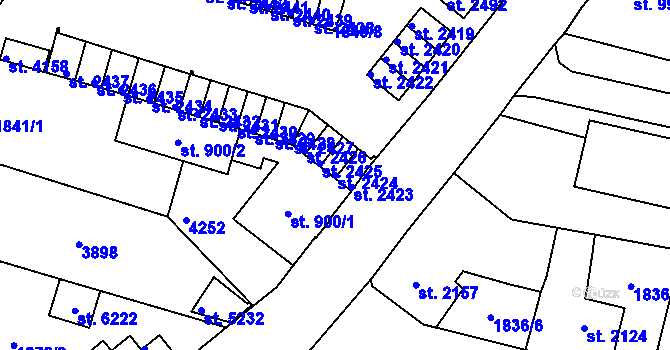 Parcela st. 2424 v KÚ Dvůr Králové nad Labem, Katastrální mapa
