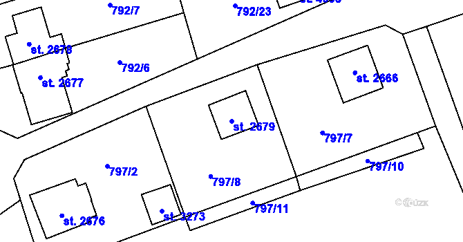 Parcela st. 2679 v KÚ Dvůr Králové nad Labem, Katastrální mapa