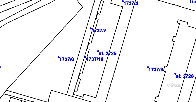 Parcela st. 2725 v KÚ Dvůr Králové nad Labem, Katastrální mapa