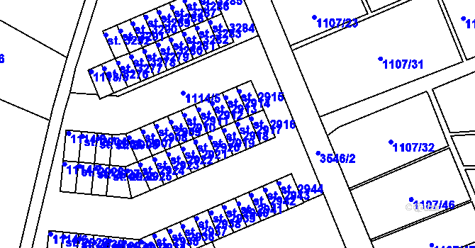 Parcela st. 2917 v KÚ Dvůr Králové nad Labem, Katastrální mapa