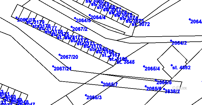Parcela st. 3167 v KÚ Dvůr Králové nad Labem, Katastrální mapa