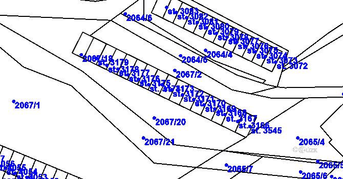 Parcela st. 3172 v KÚ Dvůr Králové nad Labem, Katastrální mapa